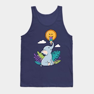 Funny Elephant and sun Tank Top